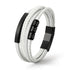 Weißes Lederarmband personalisiert herren mit gravur uniqal